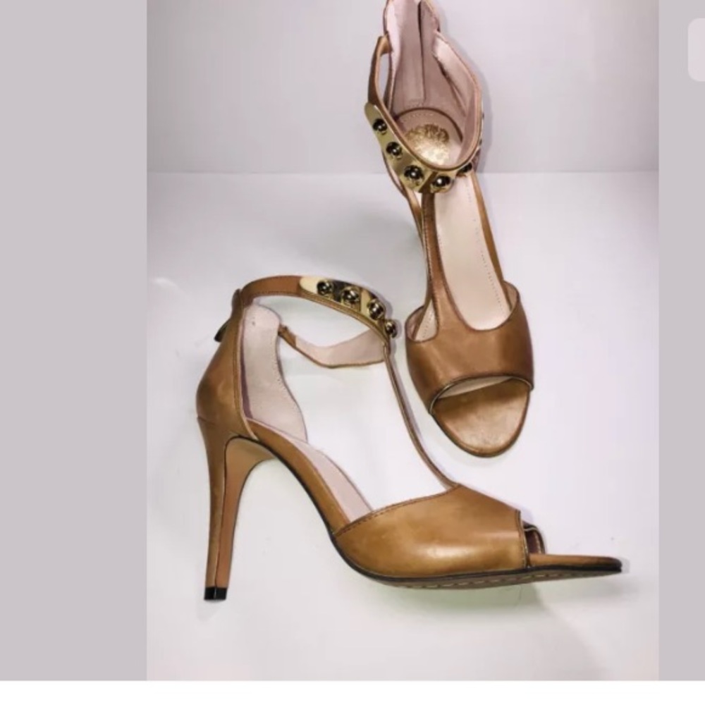 NEW Vince Camuto Kelva High Heels 9M 39 Brown Leat - Picture 2 of 8